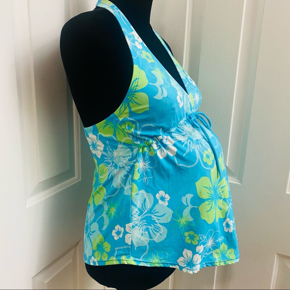 Motherhood Maternity Halter Tankini, Bathing Suit, Swim Top Size Small